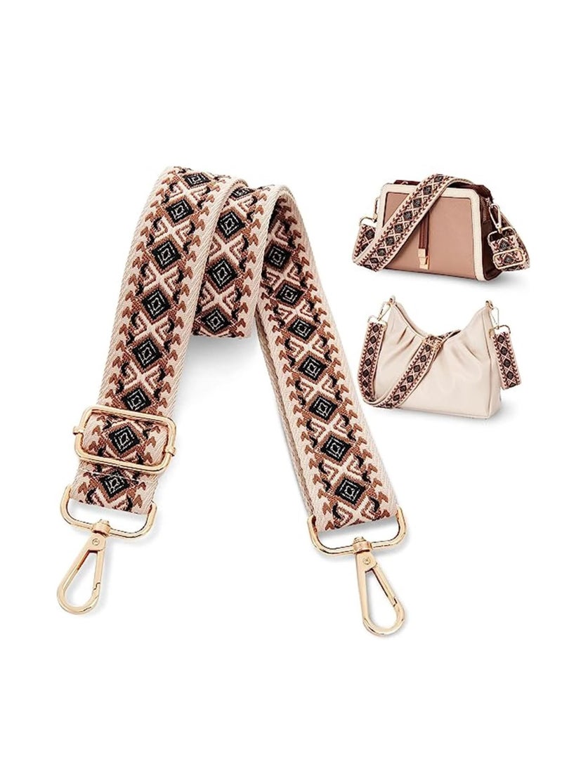 Y&D Purse Strap, Wide Shoulder Strap Replacement Adjustable Belt Canvas Bag Crossbody Handbag, Leather Buckle, 53 Inch - Image 1