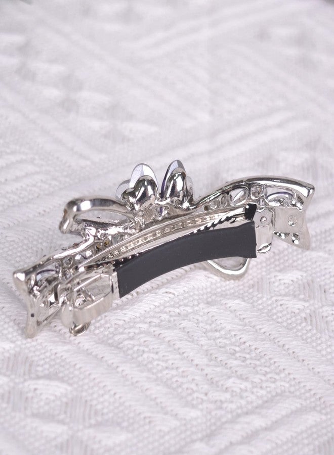 Sankuwen Flower Hairpin Rhinestone Hair Clips Hair Jewelry Barrettes for Women Gifts for Girls Fashion Hair Accessories for Wedding Party(Dark Blue) - Image 5