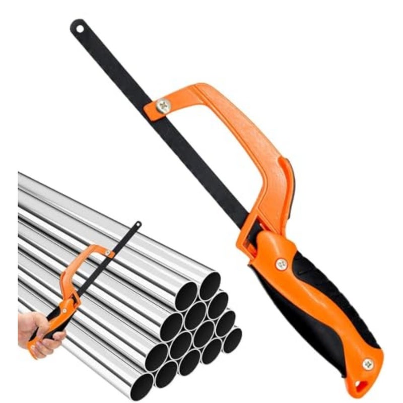 Compact Portable Hacksaw Hand Saw, Adjustable 11 Inch Saw for Cutting Metal and Wood, Durable Ergonomic DIY Tool for Workshop and Home Use - Image 1