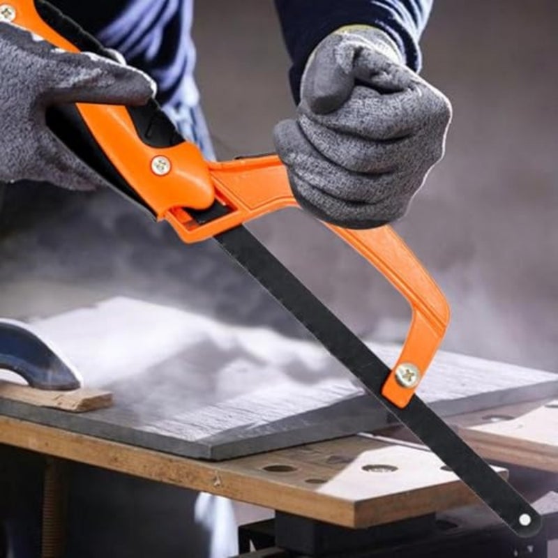 Compact Portable Hacksaw Hand Saw, Adjustable 11 Inch Saw for Cutting Metal and Wood, Durable Ergonomic DIY Tool for Workshop and Home Use - Image 2