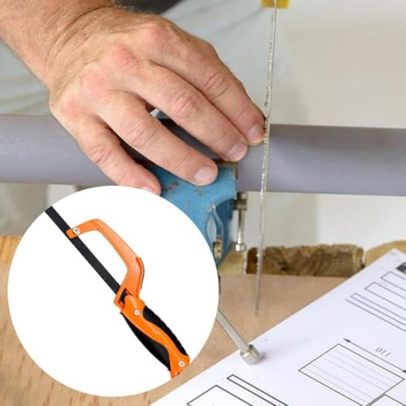 Compact Portable Hacksaw Hand Saw, Adjustable 11 Inch Saw for Cutting Metal and Wood, Durable Ergonomic DIY Tool for Workshop and Home Use - Image 3
