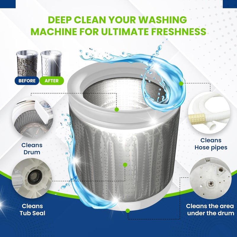 True Fresh Washing Machine Cleaner Tablets, 15 Solid Deep Cleaning Tablet, Finally Clean All Washers Machines Including HE Front Loader Top Load - Image 3