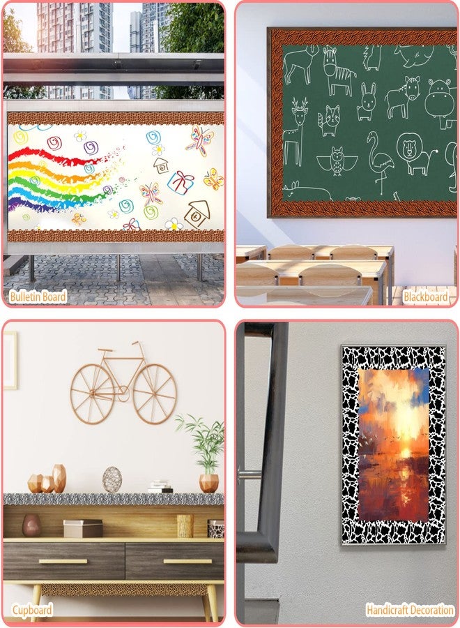 CANIPHA 60 Pcs Animal Print Bulletin Board Border Safari Jungle Bulletin Board Decorations Leopard Zebra Tiger Giraffe Cow Bulletin Board Border Back to School Decoration Borders for Classroom Party Supplies - Image 5