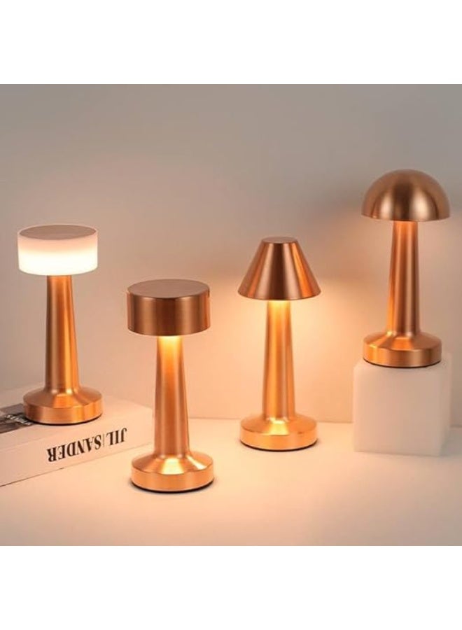 أباجورة معدن جولد – إضاءة LED تاتش بثلاثة مستويات – شحن USB – تصميم أنيق ومتين T - Image 2