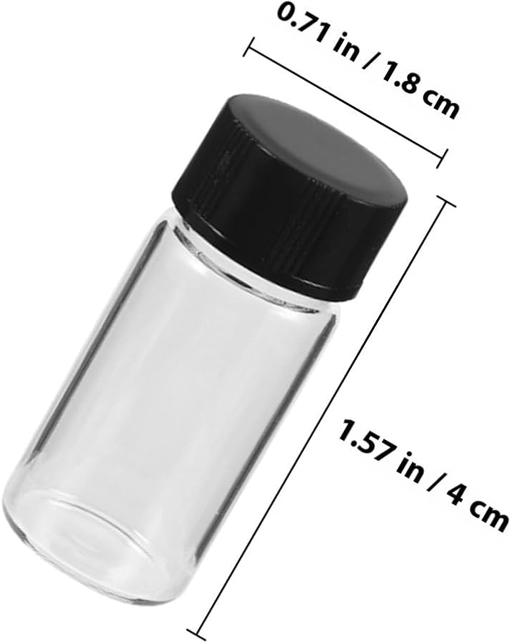 100pcs Clear Glass Vials with Screw Caps Leak Resistant for Essential Oils Storage - Image 3