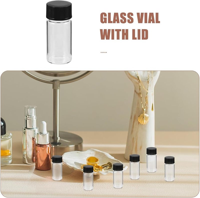 100pcs Clear Glass Vials with Screw Caps Leak Resistant for Essential Oils Storage - Image 4
