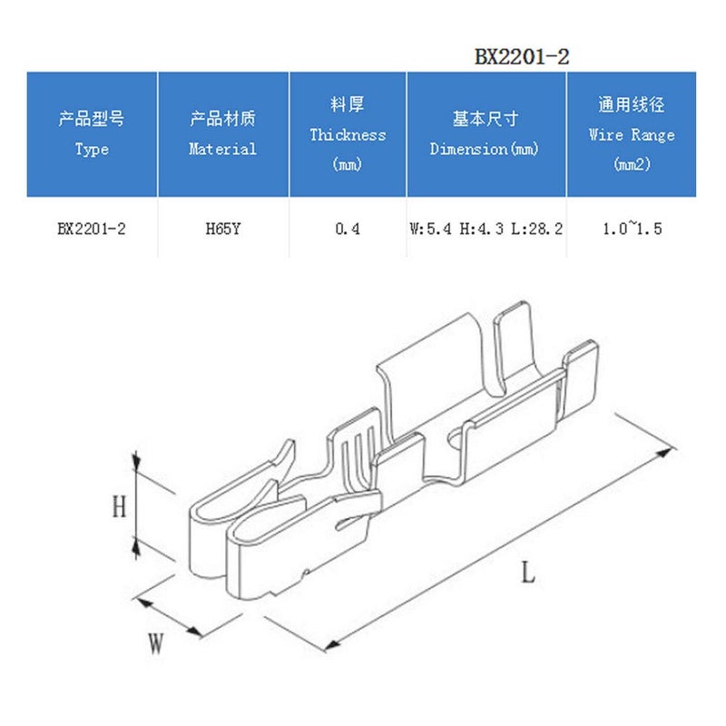 CNLW 50 PCS 2.0 Series car Fuse Box Terminal 2.0 Vehicle Instrument Plug Spring Terminal Block BX2201-2 - Image 3
