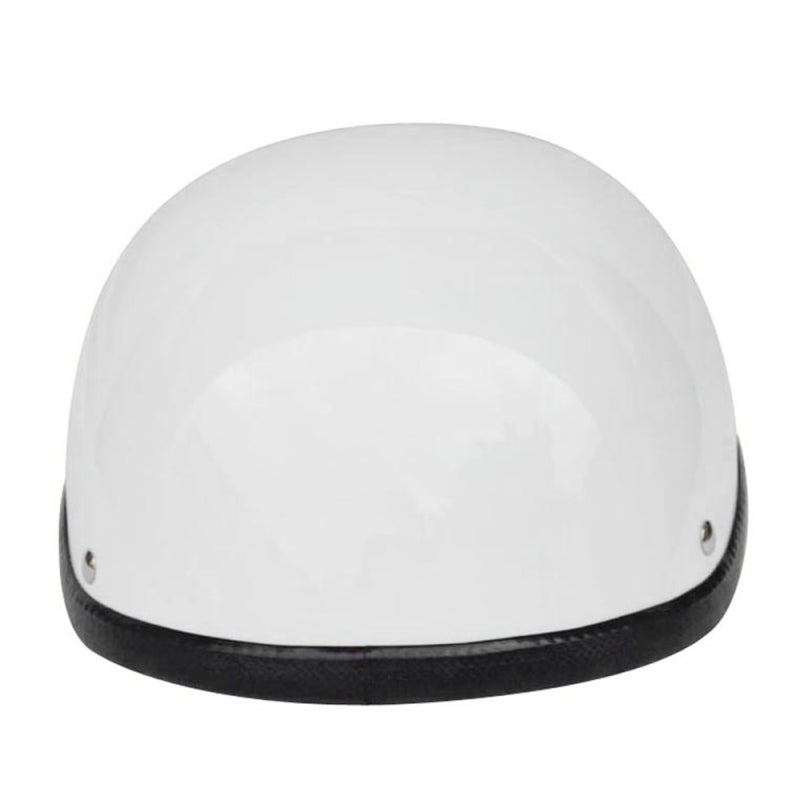 Bright White Retro Style Motorcycle Half Helmet - Impact Resistant Light Comfortable ABS+Cotton Lined Helmet for Most Head Circumferences - Image 2