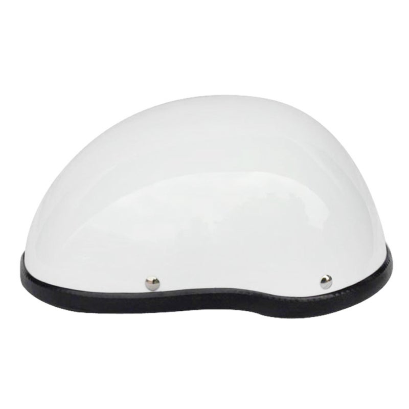Bright White Retro Style Motorcycle Half Helmet - Impact Resistant Light Comfortable ABS+Cotton Lined Helmet for Most Head Circumferences - Image 3