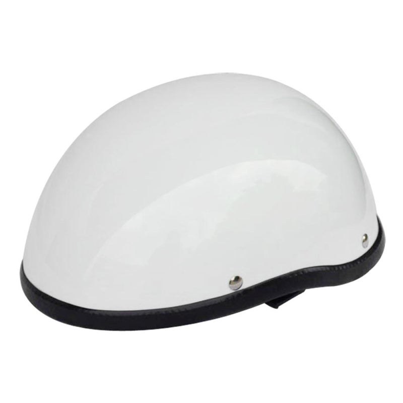 Bright White Retro Style Motorcycle Half Helmet - Impact Resistant Light Comfortable ABS+Cotton Lined Helmet for Most Head Circumferences - Image 1