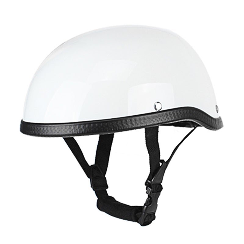 Bright White Retro Style Motorcycle Half Helmet - Impact Resistant Light Comfortable ABS+Cotton Lined Helmet for Most Head Circumferences - Image 5