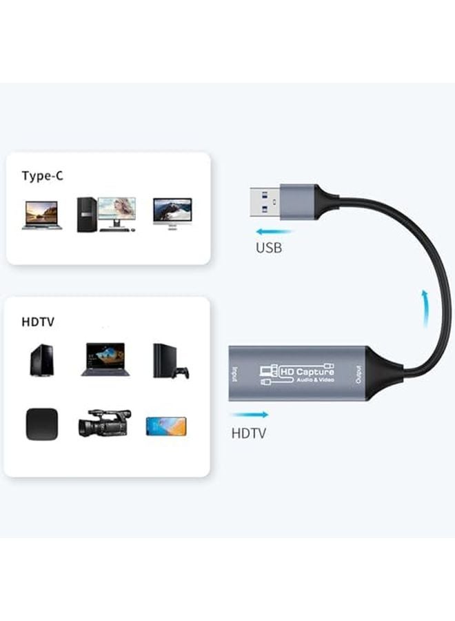 Metal Housing USB Video Capture Card 1080p60 No Delay UVC Compliant For Multiple Devices - Image 4