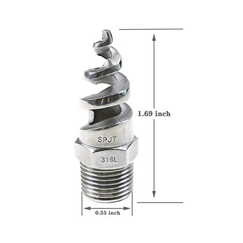 Beduan 14 Male Spiral Cone Atomization Nozzle Stainless Steel316 Dust Remove Atomized Sprayer for Gas Cooling Washing Fire Proof Pack of 10 - Image 3