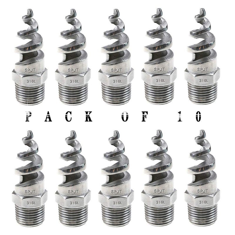Beduan 14 Male Spiral Cone Atomization Nozzle Stainless Steel316 Dust Remove Atomized Sprayer for Gas Cooling Washing Fire Proof Pack of 10 - Image 2