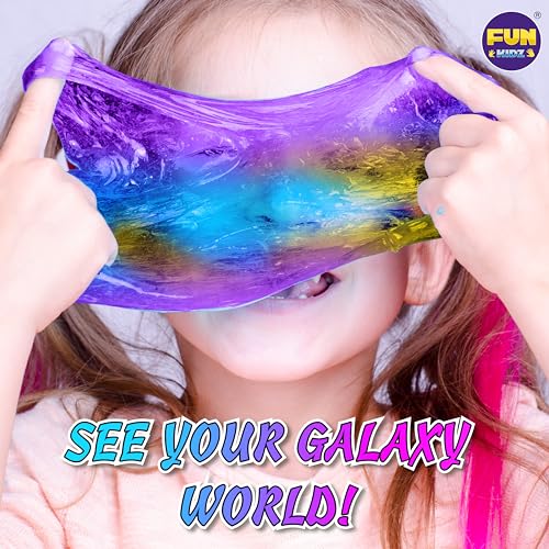FUN KIDZ Toy Galaxy Slime Kit for Boys Girls 10-12, FunKidz Ultimate Metallic Slime Making Kit for Kids Ages 8-10 D.I.Y. Glow, Galactic, Fun Slime Gifts - Image 3