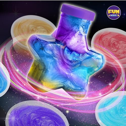 FUN KIDZ Toy Galaxy Slime Kit for Boys Girls 10-12, FunKidz Ultimate Metallic Slime Making Kit for Kids Ages 8-10 D.I.Y. Glow, Galactic, Fun Slime Gifts - Image 2