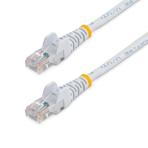 StarTech.com 3 ft. (0.9 m) Cat5e Ethernet Cable - Power Over Ethernet - Snagless - White - Ethernet Network Cable (45PATCH3WH) - Image 1