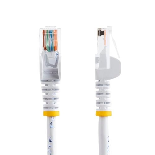 StarTech.com 3 ft. (0.9 m) Cat5e Ethernet Cable - Power Over Ethernet - Snagless - White - Ethernet Network Cable (45PATCH3WH) - Image 2