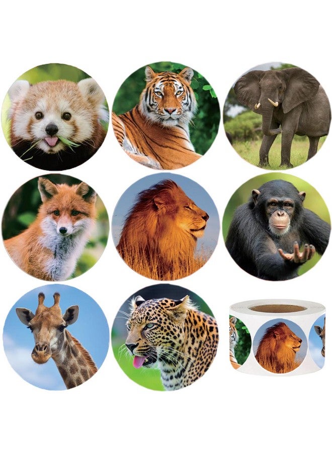Hohamn 600 Pcs Zoo Animals Stickers For Kids 1.5 Inch Round Jungle Animal Stickers For Boys Girls Birthday Party Favor Gifts Decoration Teachers Student Classroom Reward - Image 1