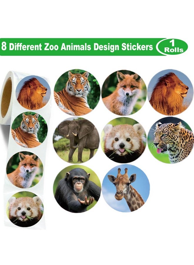 Hohamn 600 Pcs Zoo Animals Stickers For Kids 1.5 Inch Round Jungle Animal Stickers For Boys Girls Birthday Party Favor Gifts Decoration Teachers Student Classroom Reward - Image 3