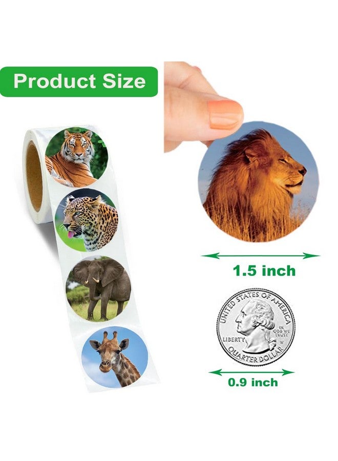 Hohamn 600 Pcs Zoo Animals Stickers For Kids 1.5 Inch Round Jungle Animal Stickers For Boys Girls Birthday Party Favor Gifts Decoration Teachers Student Classroom Reward - Image 4