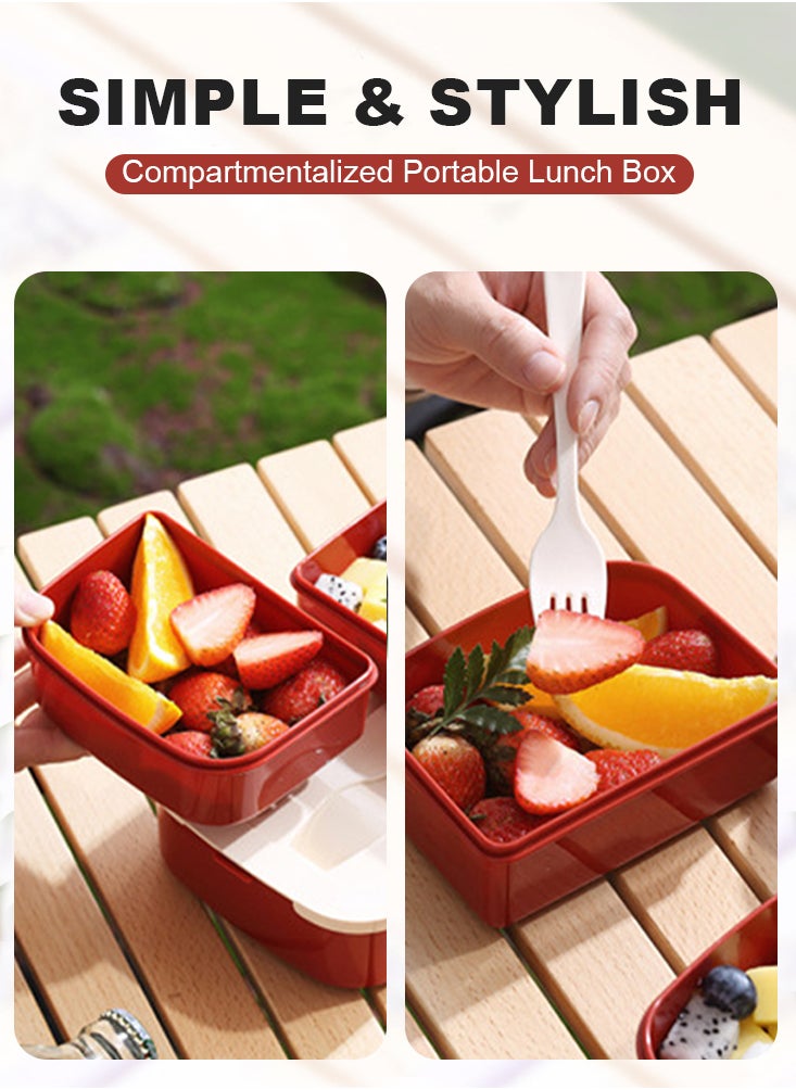 Perfii 1000ML Leak-Proof  Bento Lunch Box for Kids Lunch Box with Hidden Handle Microwavable Bento Box with Utensil Detachable Students Lunchbox  - Image 3