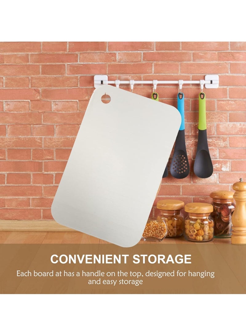 Kitchen Chopping Board, Stainless Steel Cutting Board, Can Be Hung Cutting Mat, Heavy Duty Non Slip Cutting Boards for Meat and Vegetables, Dishwasher Safe (Size: 30 X 20 Cm) - Image 2