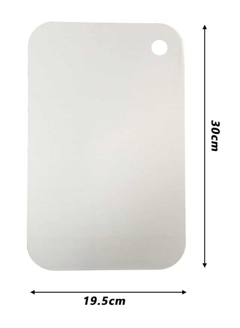 Kitchen Chopping Board, Stainless Steel Cutting Board, Can Be Hung Cutting Mat, Heavy Duty Non Slip Cutting Boards for Meat and Vegetables, Dishwasher Safe (Size: 30 X 20 Cm) - Image 3