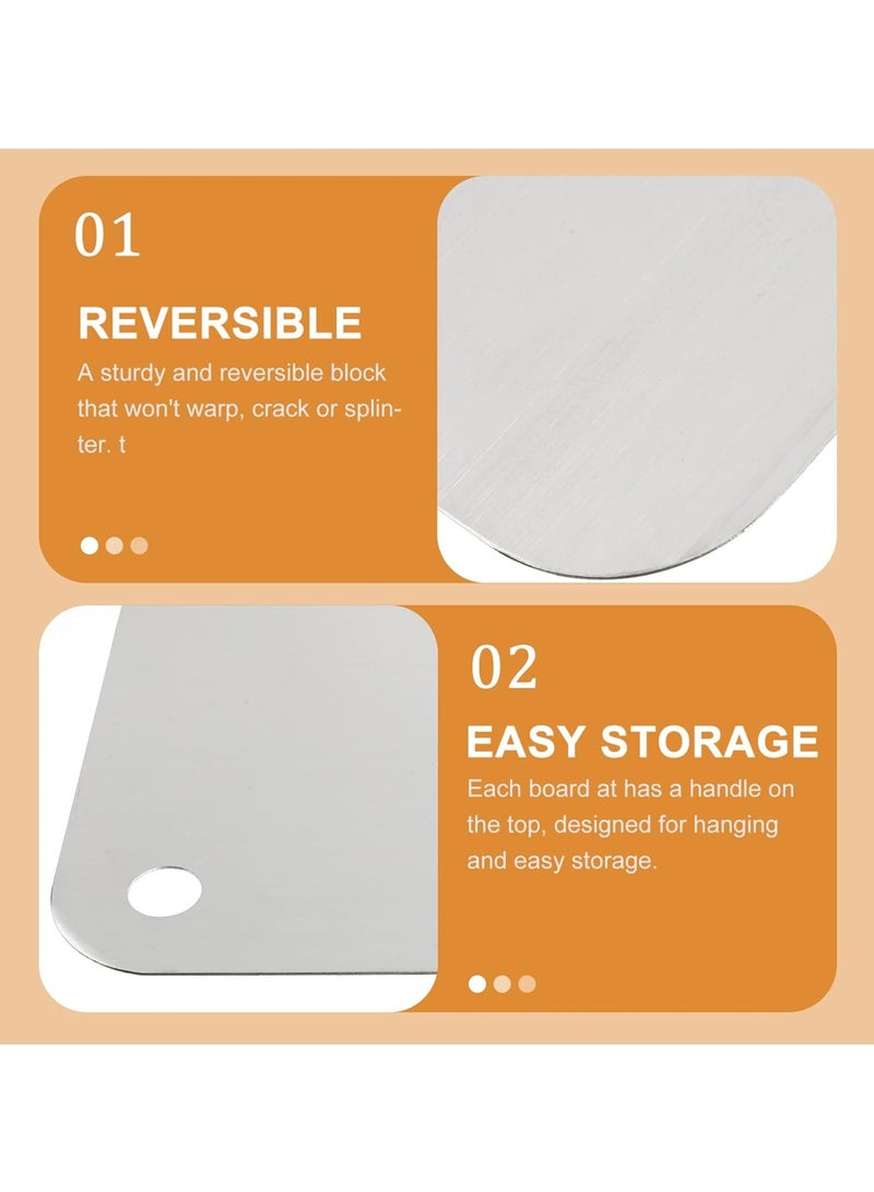 Kitchen Chopping Board, Stainless Steel Cutting Board, Can Be Hung Cutting Mat, Heavy Duty Non Slip Cutting Boards for Meat and Vegetables, Dishwasher Safe (Size: 30 X 20 Cm) - Image 4