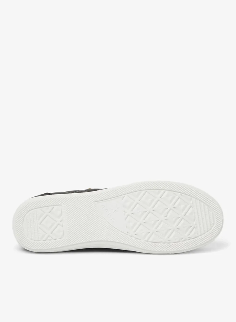Take Two  Black Quilted EVA Sneakers with Gold Accents for Women | Best Price UAE