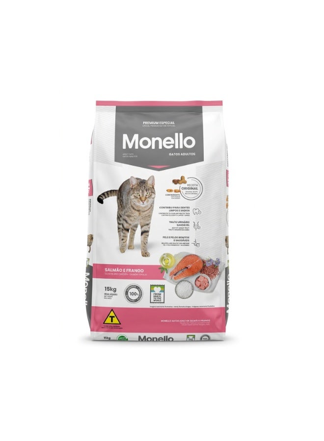 Monello Special Premium Dry Food for Adult Cats | Salmon & Chicken Flavor - 15kg - Image 1