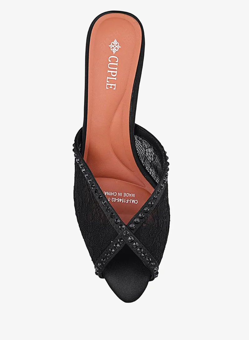 Cuple Black Women Flat Slide Sandals for Women | Best Price UAE