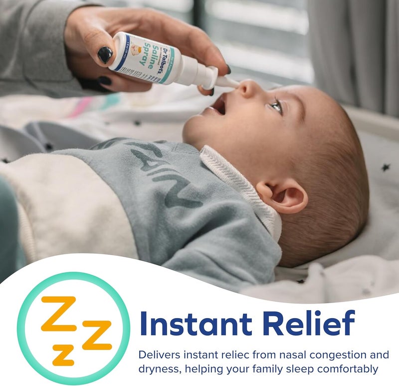 دي آر. تالبوت Baby Saline Spray for Nasal Congestion, Dry Nose, and Mucus Flushing Relief - 1 fl oz - Gentle Pump Mist for All Ages - Image 3