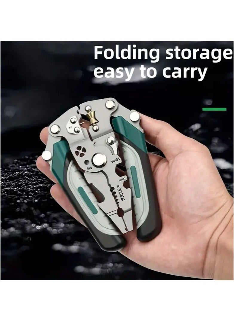 Generic Multifunctional Foldable Wire Strippers, Multifunctional Wire Stripper, Cable Wire Cuttimg Crimper Tool, Special Wire Strippers for Electricians, Can Strip Wires, Cut Wires, Twist Water Pipes, Crimp Terminals, Etc., One Pair Is More Than One Pair. Folding Design, Easy to Store. Can Be Used for Electricians, Families, Construction Sites, Etc.  - Image 3