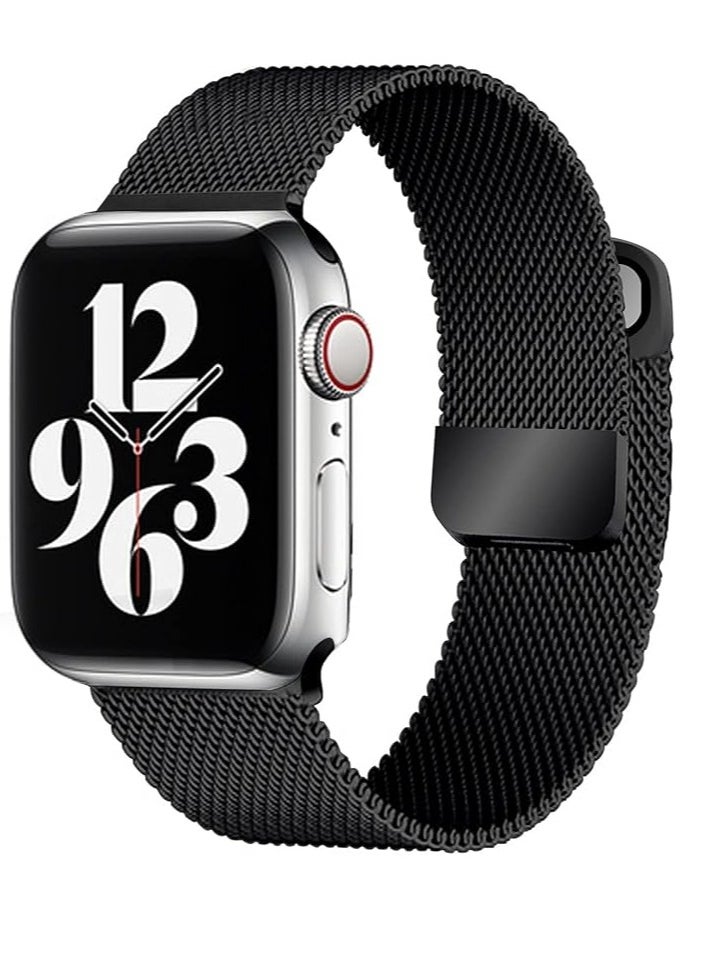 Generic Mesh Metal Loop For Apple Watch Band 40mm 41mm 38mm for iWatch Bands Series Ultra SE 10 9 8 7 6 5 4 3 2 1 Women Men, Stainless Steel Strap with Magnetic Clasp  - Image 1