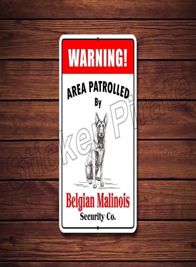 ستيكر بايرت ملصق تحذيري: منطقة مراقبة القراصنة بواسطة كلاب مالينوا بلجيكية، مقاس 8 × 12 بوصة، لافتة كلب مبتكرة - Image 2