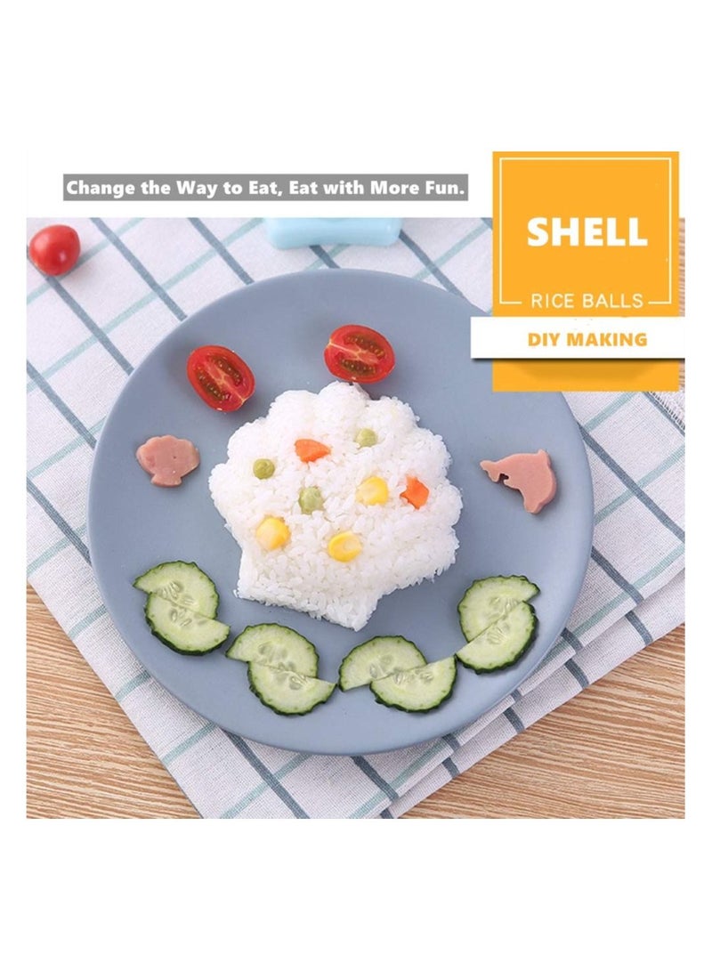 NIBEMINENT Rice Mold Cartoon Ocean Bento Maker Mould Shell Crab & Seal Seaweed Nori Expression Cutter Accessories DIY Kitchen Tools for Baby Kids Meal, Set of 5 - Image 3