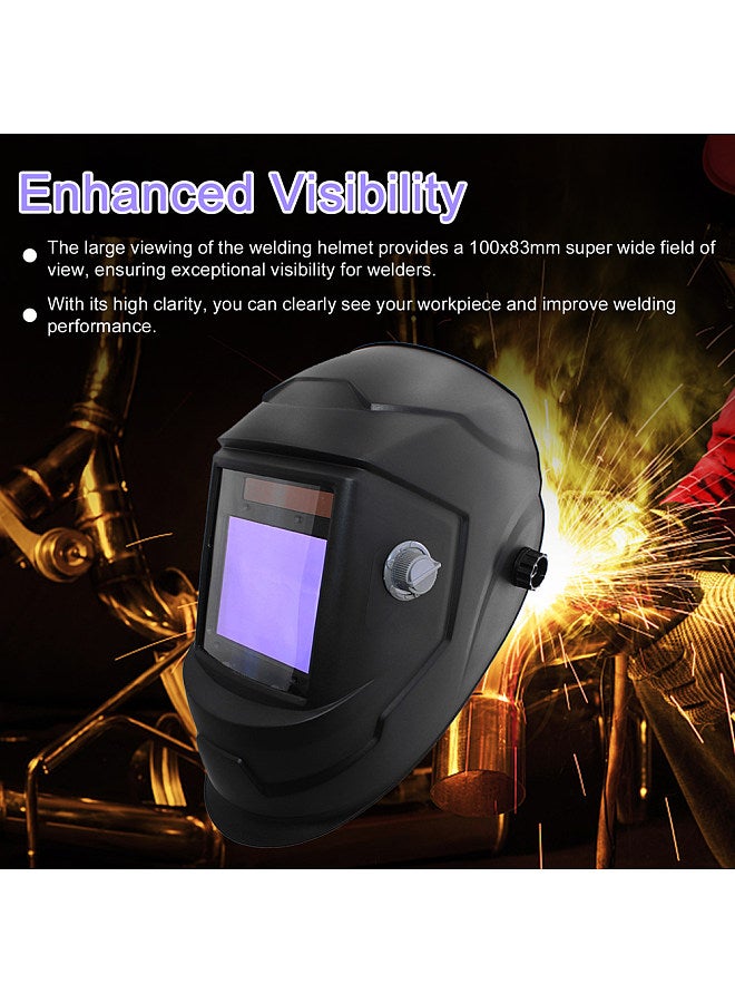 Large Viewing Welding Helmet Auto Darkening Multifunctional Welding Facemask Solar Welder Protective Mask with 4 Arc Sensors Wide Shade 4/5-9/9-13 for TIG MIG ARC Grinding Welder  - Image 2