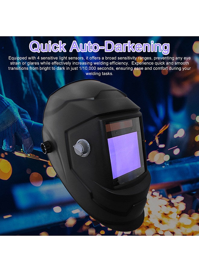Large Viewing Welding Helmet Auto Darkening Multifunctional Welding Facemask Solar Welder Protective Mask with 4 Arc Sensors Wide Shade 4/5-9/9-13 for TIG MIG ARC Grinding Welder  - Image 5