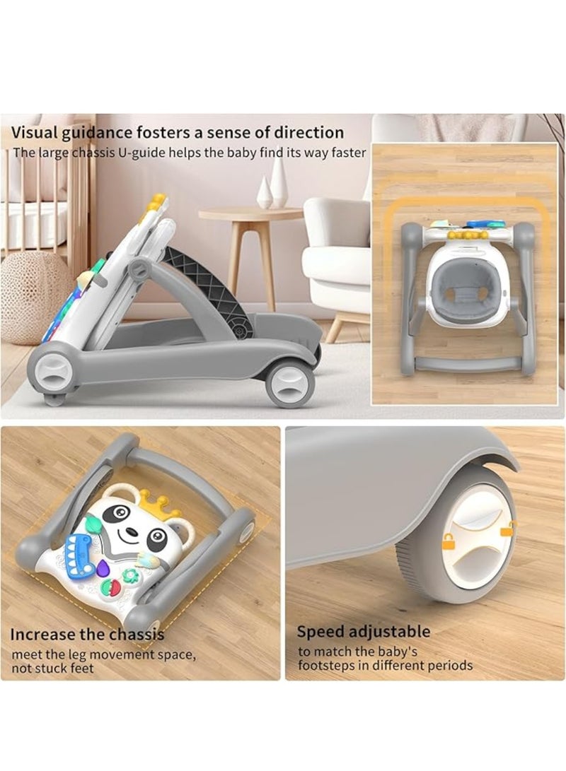 3 in 1 Baby Walker, Baby Push Walker, Foldable Baby Walker with Music, Steering Wheel, Walking Toys for Boys and Girls
