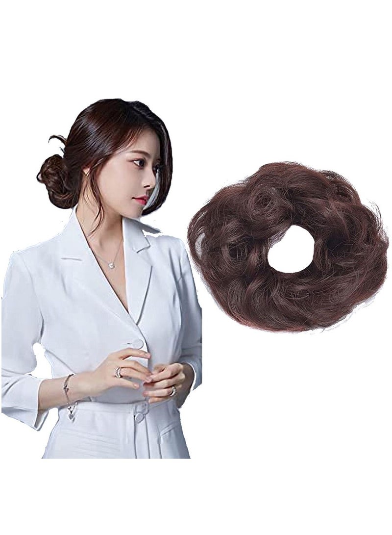 إستيل Eestelle messyBun Scrunchie مع شريط مطاطي مرن وصلات شعر ذيل حصان أوبدو Chignon دونات على شكل ذيل حصان شعر صناعي مجعد للنساء (30M33 #) - Image 1