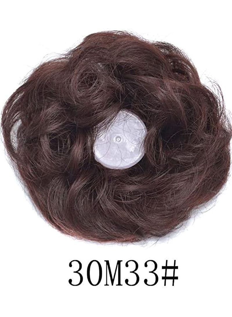 إستيل Eestelle messyBun Scrunchie مع شريط مطاطي مرن وصلات شعر ذيل حصان أوبدو Chignon دونات على شكل ذيل حصان شعر صناعي مجعد للنساء (30M33 #) - Image 2