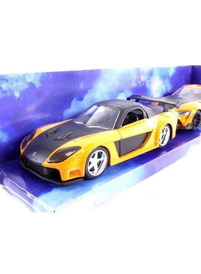 Jada Toys مجموعة سيارات داي كاست توين باك من فاست آند فيوريوس 1:32 - مازدا RX-7 و تويوتا GR سوبرا، ألعاب للأطفال والبالغين - Image 2