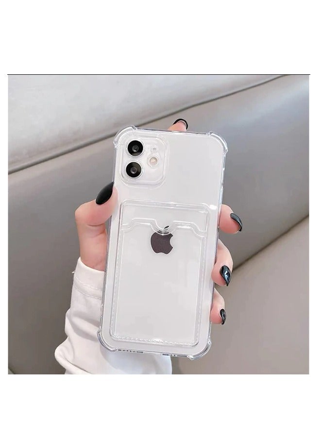 ten.tech TenTech Transparent cover with shockproof corners with card holder - card holder - heat-resistant polyurethane card holder for iPhone 12 - transparent  - Image 2