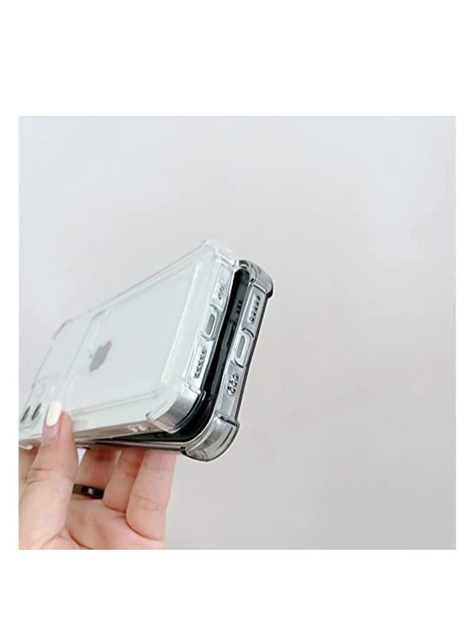 ten.tech TenTech Transparent cover with shockproof corners with card holder - card holder - heat-resistant polyurethane card holder for iPhone 12 - transparent  - Image 5