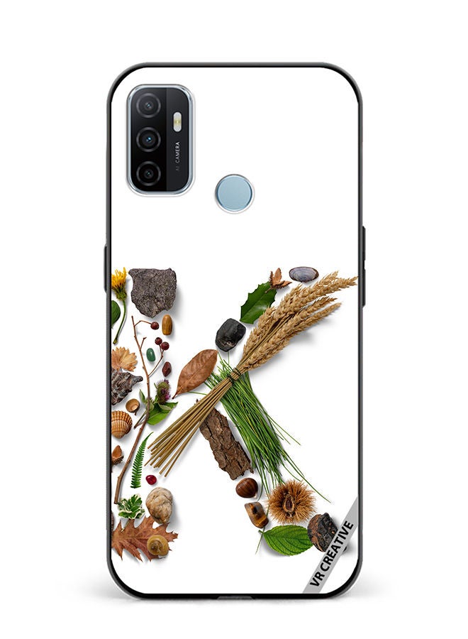 VR CREATIVE Protective Case Cover For Oppo A53 Alphabet K Design Multicolour - Image 1