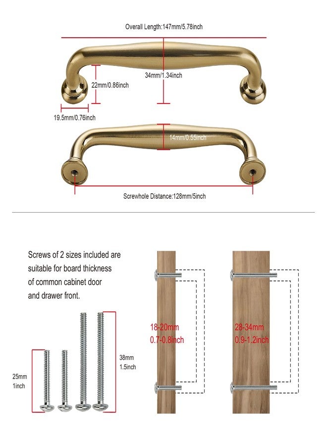 SAILING 10 Pack Cabinet Handles-5"/128mm Screw Spacing Champagne Bronze Furniture Hardware Handles for Kitchen Cabinets Bedroom Dresser Wardrobe Cabinet Pulls - Image 2
