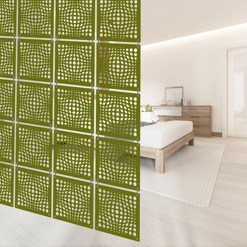 Olive Tree Olive Tree 12Pcs Hanging Room Divider Panel Modern Hanging Screen Partition for Home Decoration Living Room 115 x 115 12 PanelsOTD9097  - Image 2