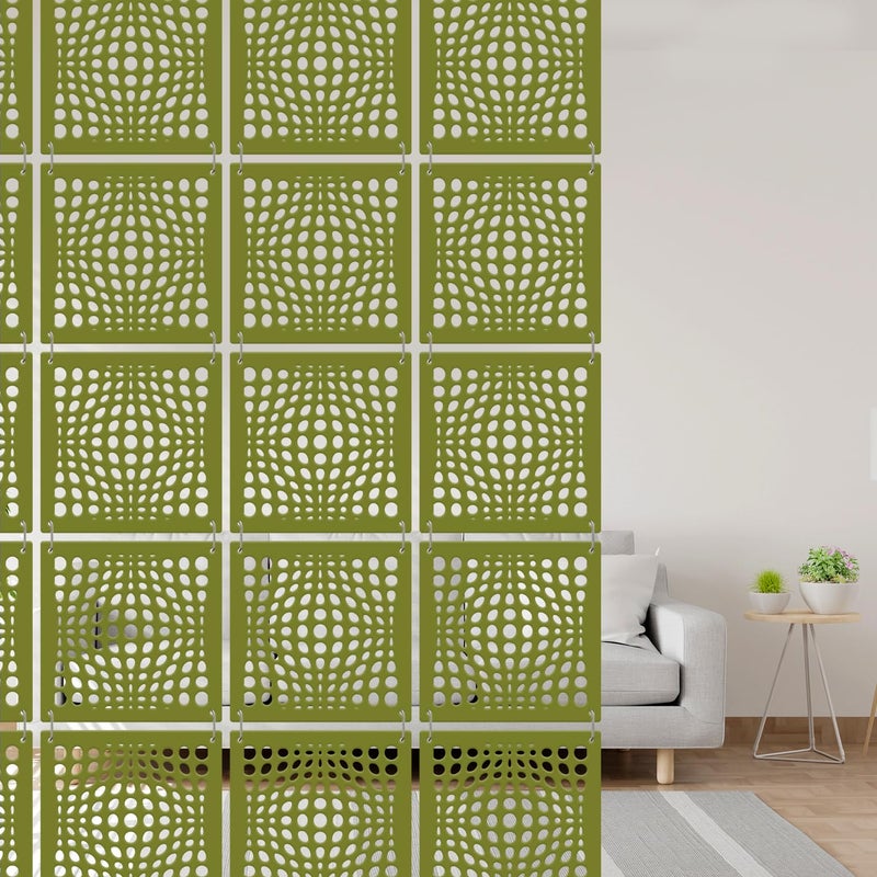 Olive Tree Olive Tree 12Pcs Hanging Room Divider Panel Modern Hanging Screen Partition for Home Decoration Living Room 115 x 115 12 PanelsOTD9097  - Image 1