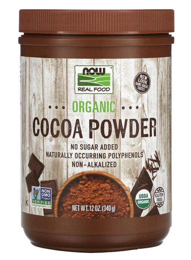 now Real Food Organic Cocoa Powder 12 oz (340 g)